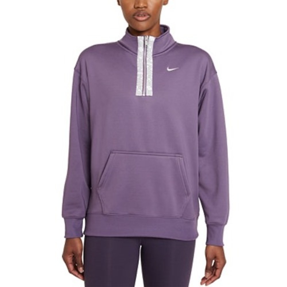 NIKE Therma ¼ Zip Training‎ Fleece Top Sweatshirt Loose Fit Women's | Medium
